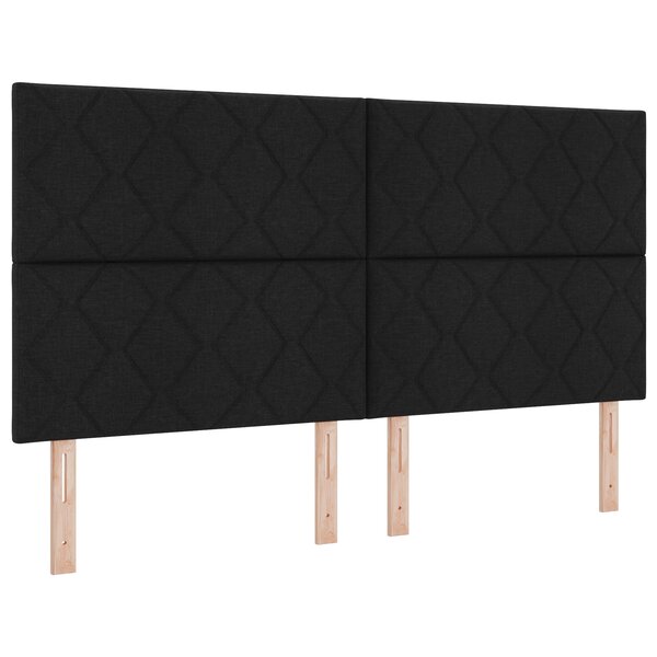vidaXL Lit à ressorts avec matelas noir super king tissu