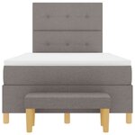 vidaXL Lit à ressorts avec matelas Taupe 120 x 200 cm tissu