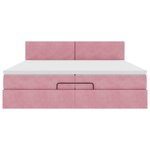 vidaXL Cadre de lit ottoman avec matelas rose 200x200 cm velours