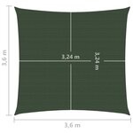 vidaXL Voile d'ombrage 160 g/m² Vert foncé 3 6x3 6 m PEHD