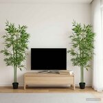 vidaXL Arbre en Bambou Artificiel 2 Pièces Vert 60 x 18 x 190 cm