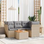 vidaXL Salon de jardin avec coussins 5Pièces mélange beige résine tressée