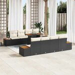 vidaXL Ensemble de salle à manger pour jardin 9 Pièces Noir et Beige