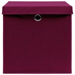 vidaXL Boîtes de rangement et couvercles 10 Pièces 28x28x28cm Rouge foncé