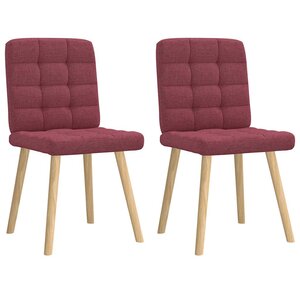 vidaXL Chaises à manger lot de 2 rouge bordeaux tissu