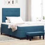 vidaXL Lit à ressorts avec matelas Bleu foncé 120 x 190 cm Velours