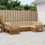 vidaXL Ensemble de canapés d'extérieur 6 Pièces Naturel et Beige