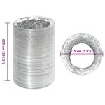 vidaXL Conduit de ventilation aluminium 6 m Ø15 cm