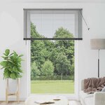 vidaXL Store de Fenêtre avec des rideaux Manuel Gris foncé Aluminium