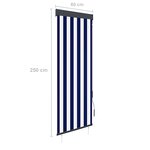 vidaXL Store roulant d'extérieur 60x250 cm Bleu et blanc