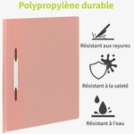 ACROPAQ 10 Classeurs de rapport A4- 10 Classeurs de présentation A4 en polypropylène- Rose pastel