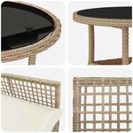 vidaXL Ensemble de salle à manger pour jardin 3 Pièces Beige Poly rotin