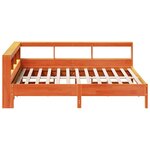 vidaXL Lit bibliothèque sans matelas cire marron 150x200 cm pin massif