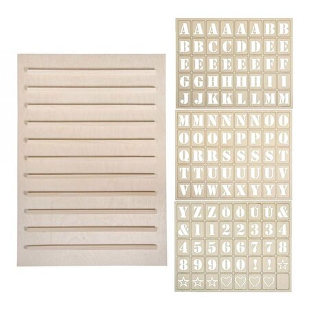 Tableau à lettres Letterboard bois 30 x 42 cm + 216 lettres