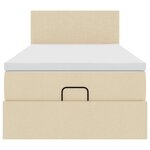 vidaXL Lit ottoman avec matelas crème 100x200 cm tissu