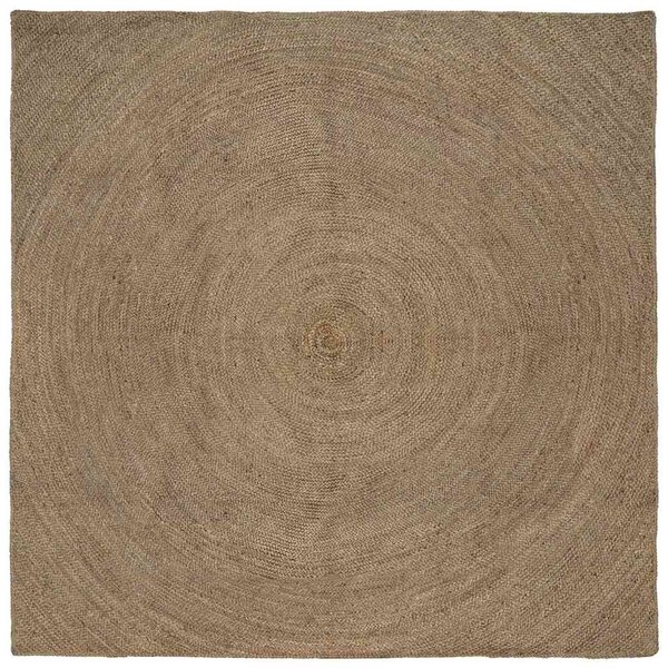vidaXL Tapis de surface Carré Gris 240 x 240 cm Jute