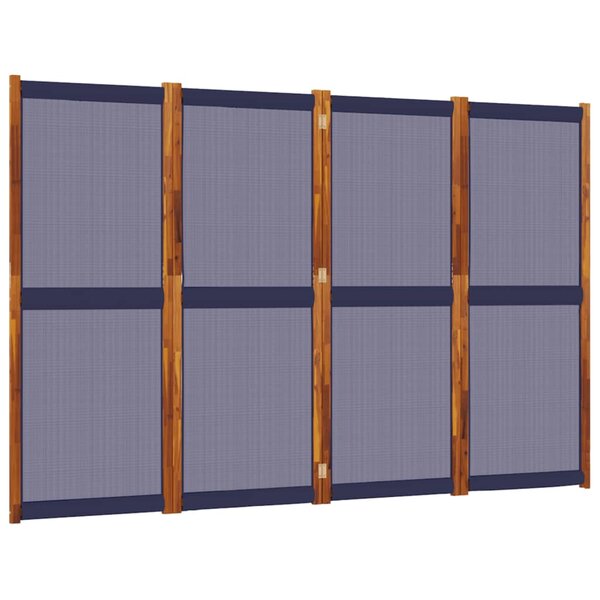 vidaXL Cloison de séparation 4 panneaux bleu foncé 280x180 cm
