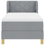 vidaXL Lit à ressorts avec matelas Gris clair 80 x 200 cm tissu