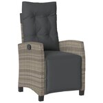 vidaXL Chaises inclinables de jardin lot de 2 et repose-pied rotin