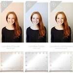 Miroir de maquillage Hollywood 56 x 44 cm - 15 LEDs - 3 modes lumineux - Blanc