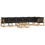 vidaXL Ensemble de canapés d'extérieur 7 pc Blanc et noir