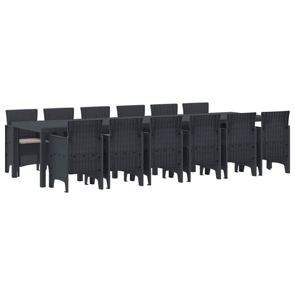vidaXL Ensemble de salle à manger pour jardin 13 Pièces Anthracite