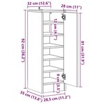 vidaXL Armoire à chaussures vieux bois 32x35x92 cm bois d'ingénierie