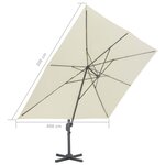 vidaXL Parasol de jardin déporté avec mât en aluminium 400 x 300 cm Sable