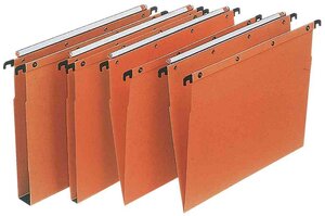 Boîte de 25 dossiers suspendus AZO pour tiroir Fond V Kraft 240g Orange L'OBLIQUE AZ