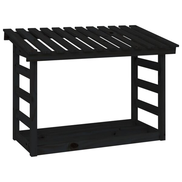 vidaXL Support pour bois de chauffage Noir 108x64 5x78 cm Bois de pin
