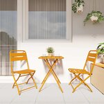 vidaXL Set de Bistro Pliable 3 Pièces en Acier Jaune Moutarde