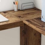 vidaXL Bureau d'angle avec rangement Bois ancien 140 x 113.5 x 75 cm