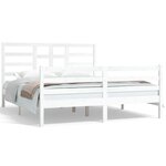 vidaXL Cadre de lit sans matelas blanc bois massif 160x200 cm