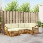 vidaXL Ensemble de canapé d'angle avec coussin 6 Pièces Naturel et Crème