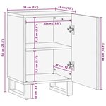 vidaXL Armoire de salle de bain noir 38x33x58 cm bois massif manguier