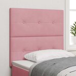 vidaXL Tête de lit Rose 100 cm Velours