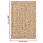 vidaXL Tapis ZIZUR beige 120x120 cm aspect de jute intérieur extérieur