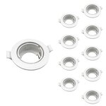 Support spot encastrable gu10 led orientable rond blanc (pack de 10) - blanc - silamp