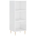 vidaXL Buffet haut Blanc brillant 34 5x34x180 cm Bois d'ingénierie