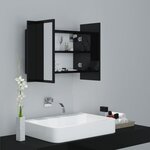 vidaXL Armoire à miroir de bain à LED Noir brillant Acrylique