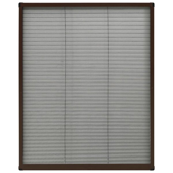 vidaXL Moustiquaire plissée pour fenêtre Aluminium Marron 60x80 cm