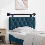 vidaXL Tête de lit suspendue Avec lumière LED Bleu Velours