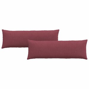 vidaXL Coussins de canapé 2 pc tissu Bordeaux 120 x 40 cm