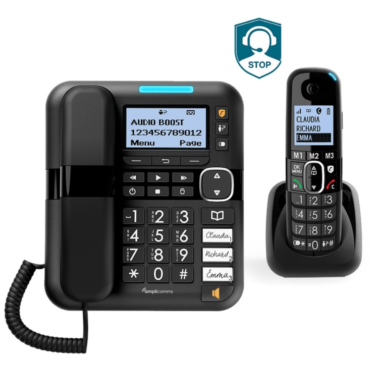 Téléphone Fixe Filaire LEBOSS HCD3588TSD L-12A Noir - Vente en Lign