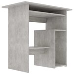 Bureau table poste de travail meuble d'ordinateur informatique étude 80 x 45 x 74 cm bois d’ingénierie gris 02_0023847