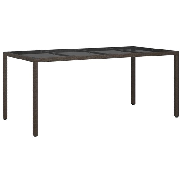 vidaXL Table de jardin pour repas Marron 190 x 90 x 75 cm Poly rotin