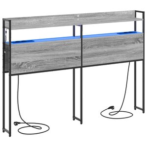 vidaXL Tête de lit avec étagère Sonoma gris 150 cm Bois d'ingénierie