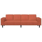 vidaXL Sofa en tissu avec coussin Rouge orange Tissu en velours côtelé