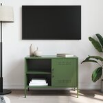 vidaXL Meuble TV vert olive 68x39x50 5 cm acier