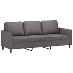 vidaXL Ensemble de canapés 4 Pièces avec coussins Gris Similicuir